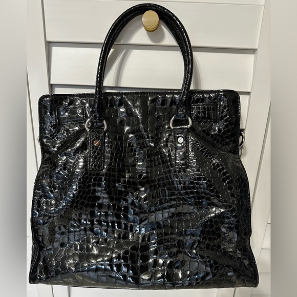 Michael Kors Hamilton Bag Purse Satchel Crossbody Shoulder Bag Snake Leather - Picture 3 of 4